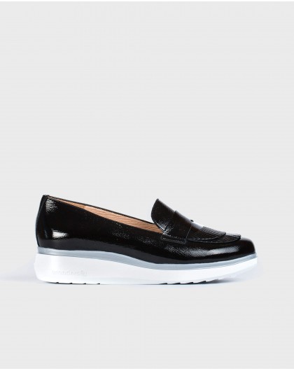 Wonders-Outlet-Patent leather moccasins with fringe detail