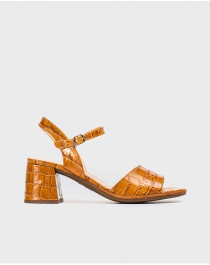 croc leather sandals