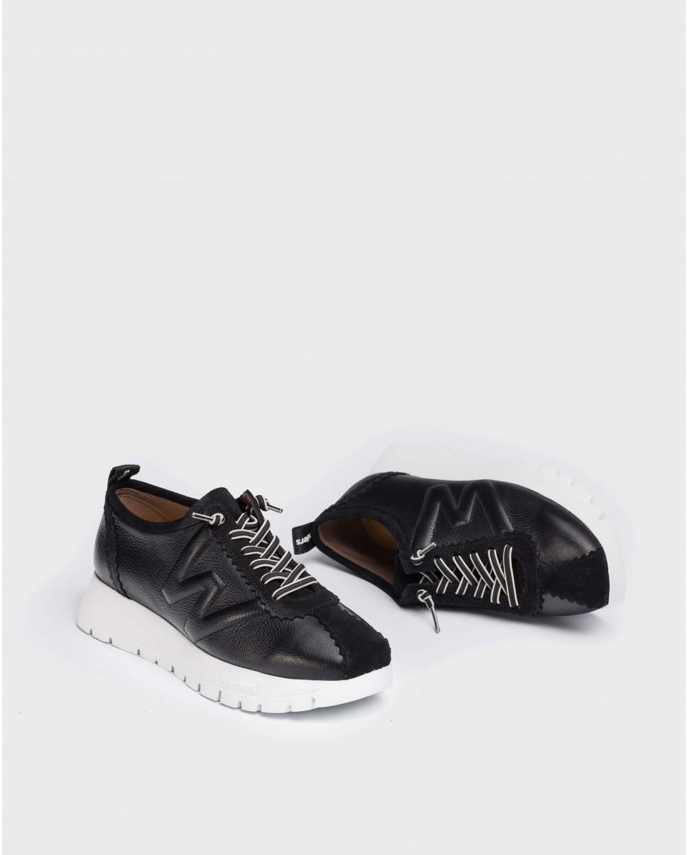 Wonders-Flat Shoes-Black B-Star Sneaker