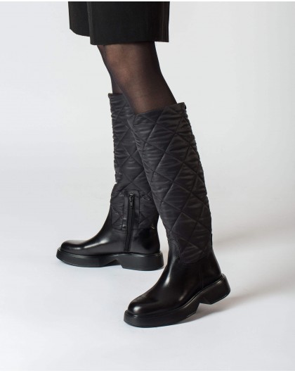 Wonders-Boots-Velar Black Padded boot