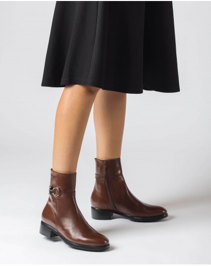 Wonders-Ankle Boots-Brown Dot Ankle Boot