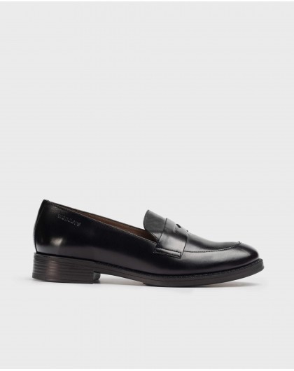Wonders-Flat Shoes-Black leather moccasin
