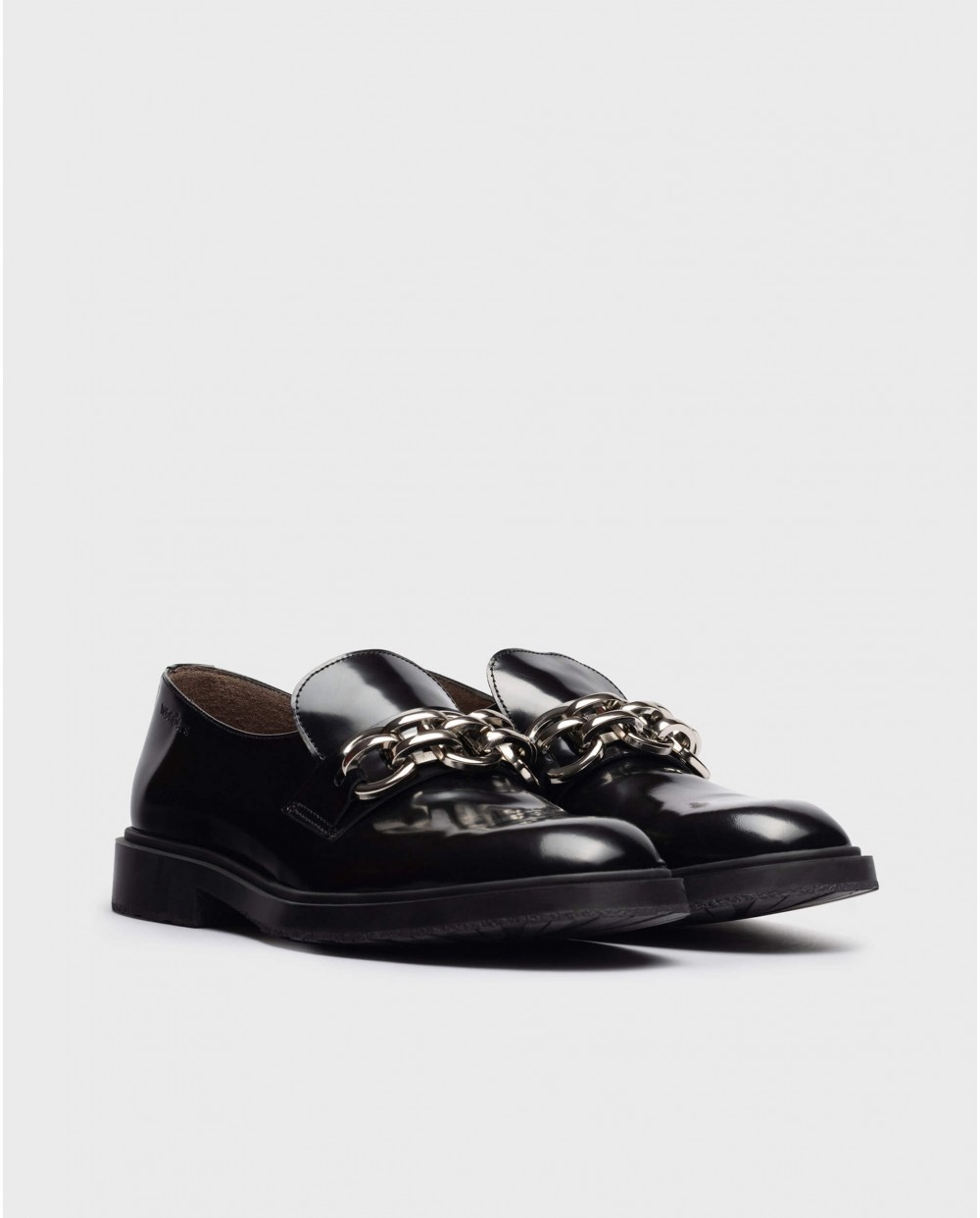 Wonders-Flat Shoes-Black Suri Moccasin