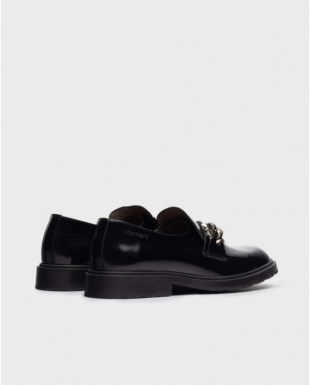 Wonders-Flat Shoes-Black Suri Moccasin