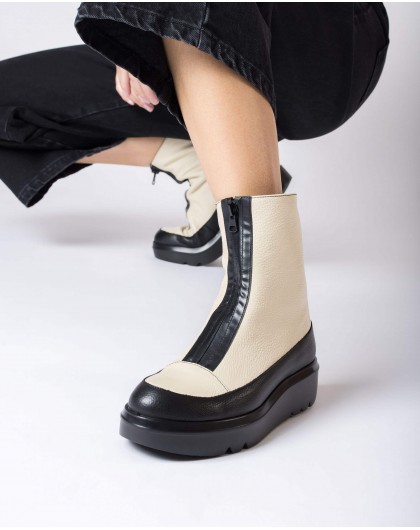 Wonders-New in-Livia Cream Ankle Boot