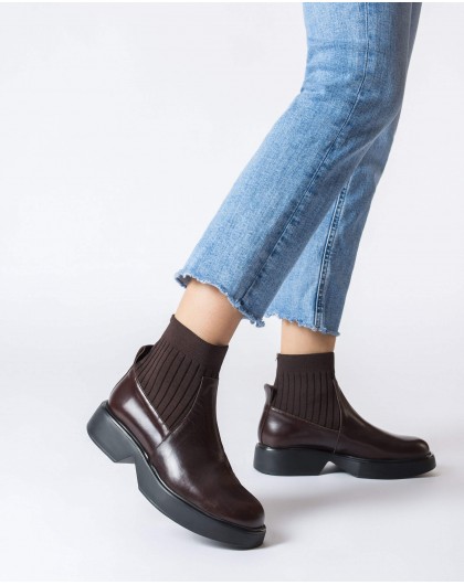 Wonders-Ankle Boots-Brown Iron Ankle Boot