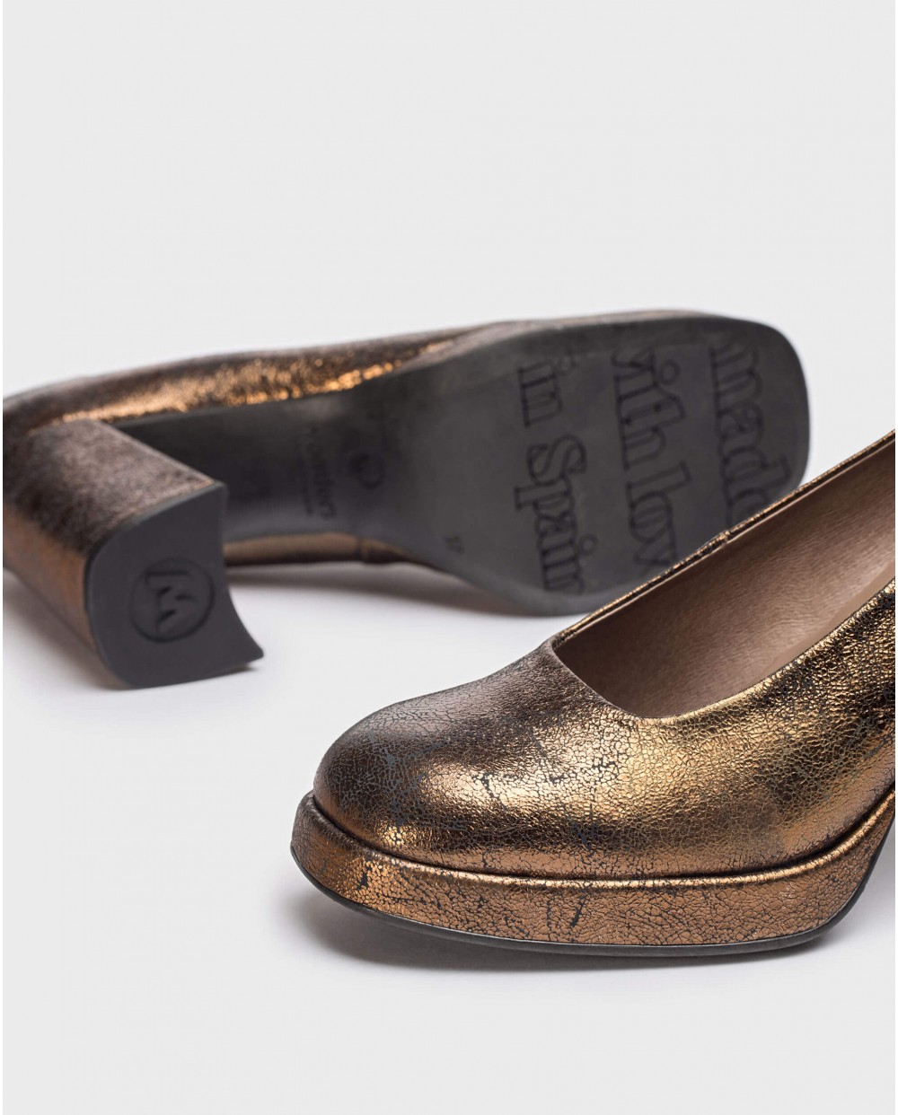 Wonders-Heels-Gold CAPTAIN high-heeled shoe