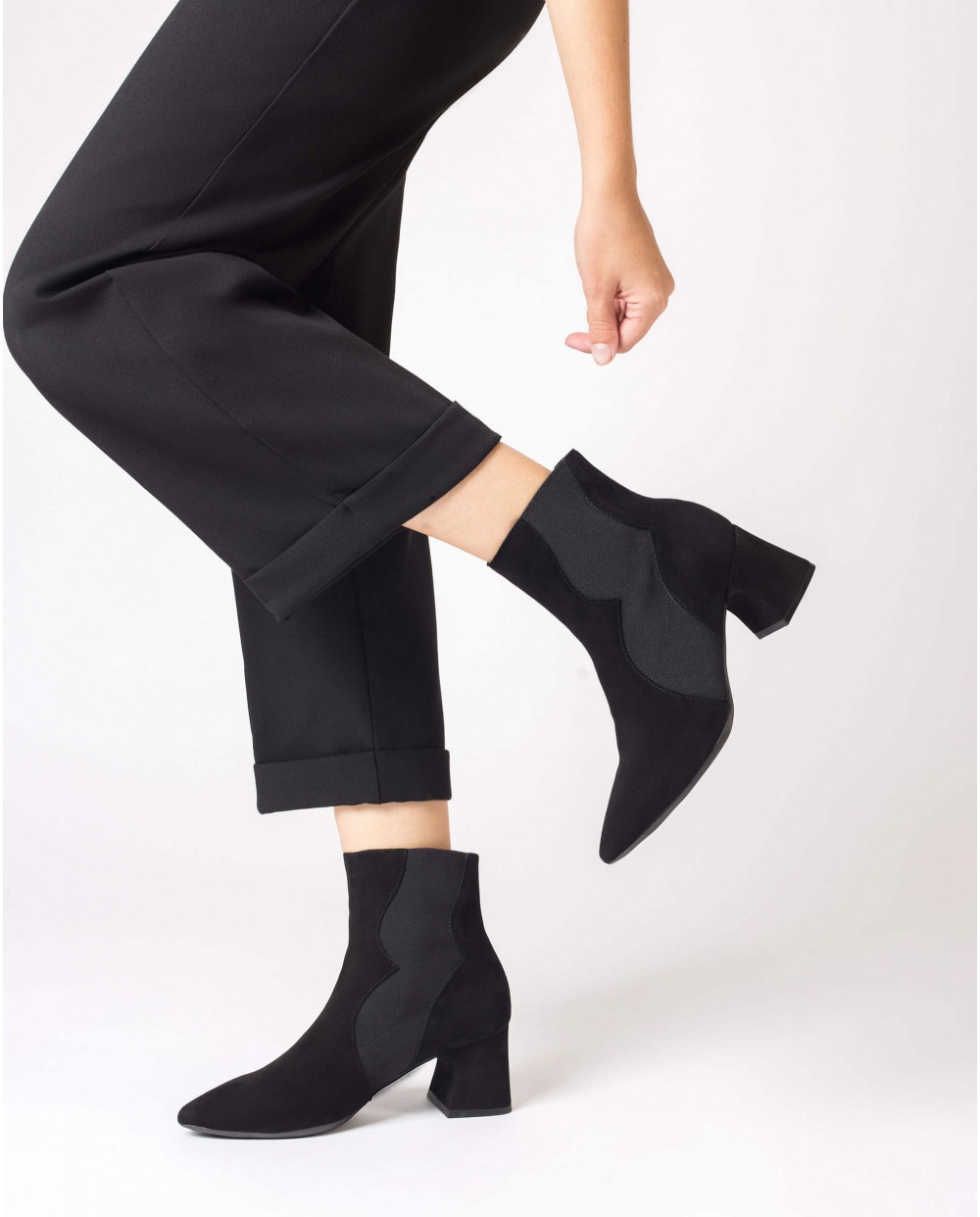Wonders-Ankle Boots-Black GLIT ankle boot