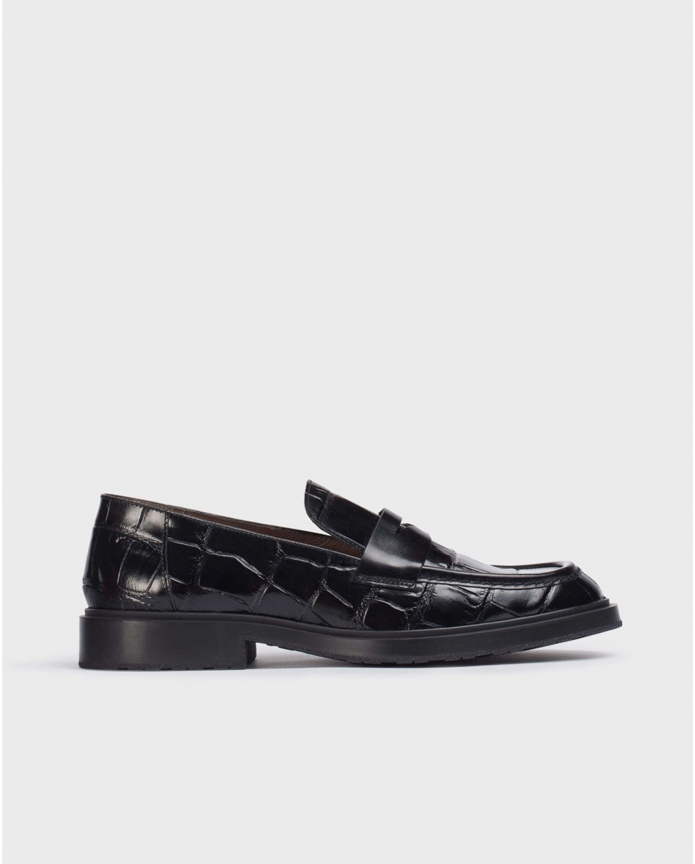 Wonders-Loafers and ballerines-Black Ned Croc Moccasin