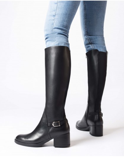 Wonders-Boots-Black elastic boot