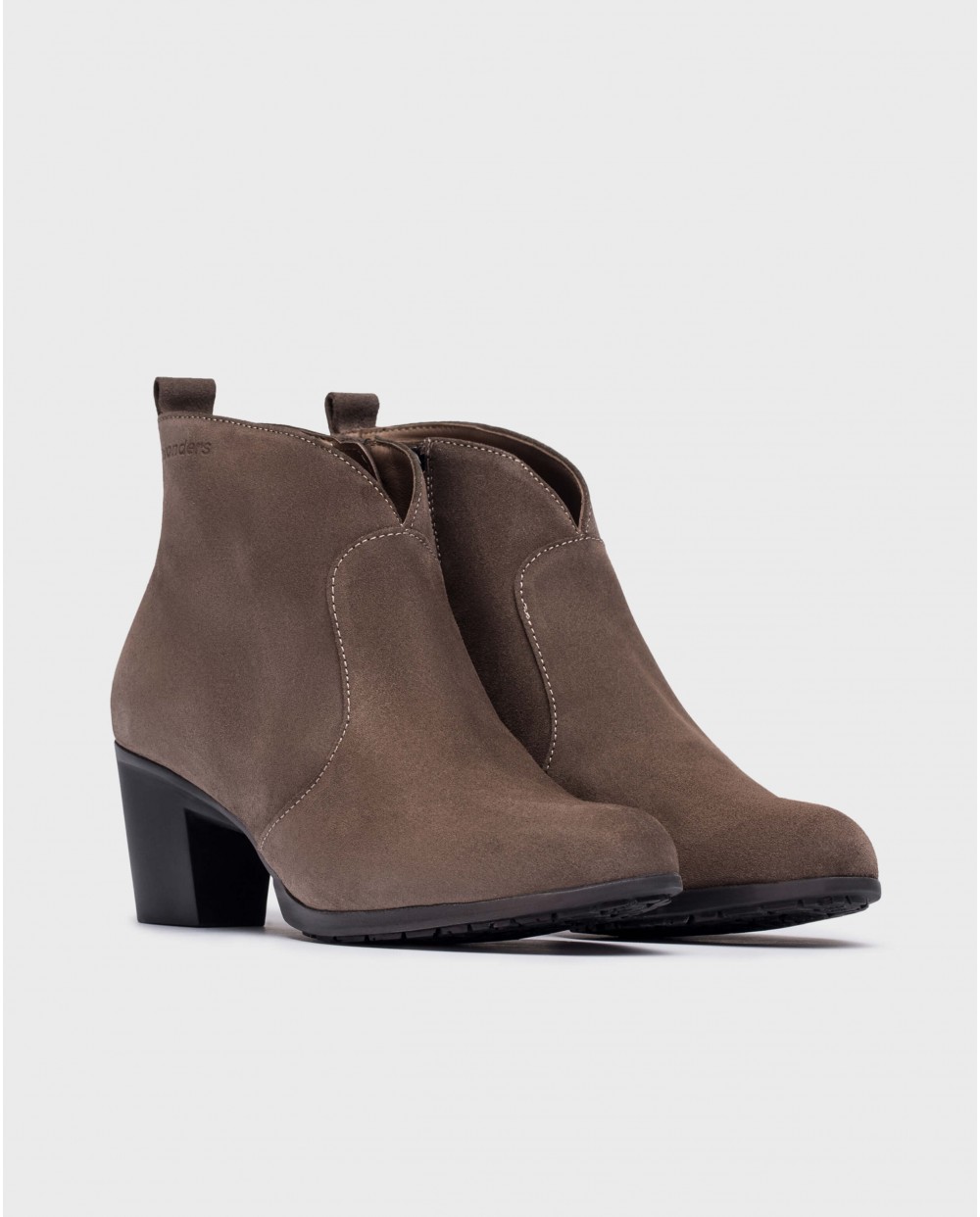 Brown slipt leather ankle boot