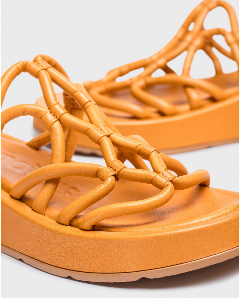 Wonders-Sandals-Orange Eladia platform sandals