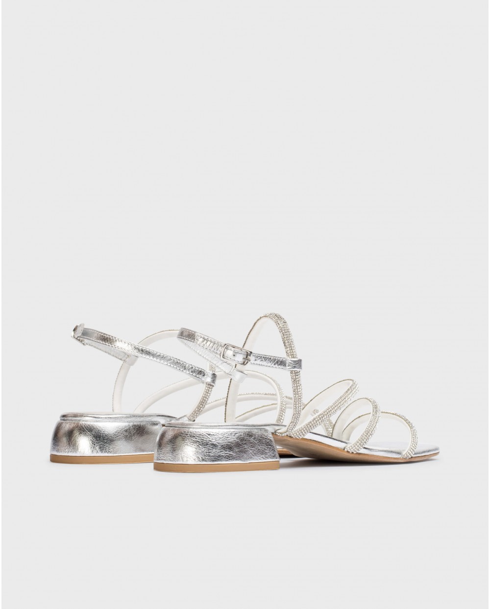 Wonders-Sandals-Silver Zaida flat sandals