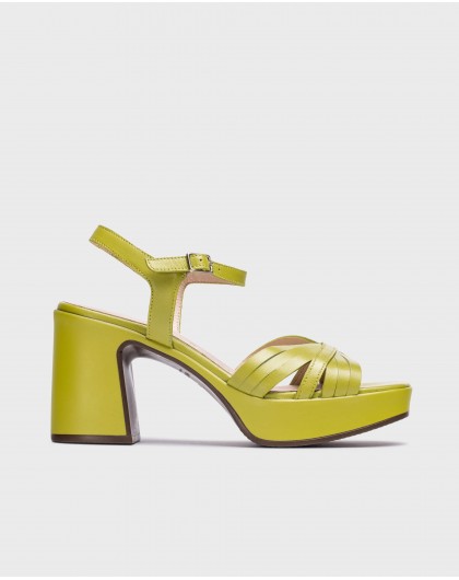 Wonders-Heels-Green Marisol sandals