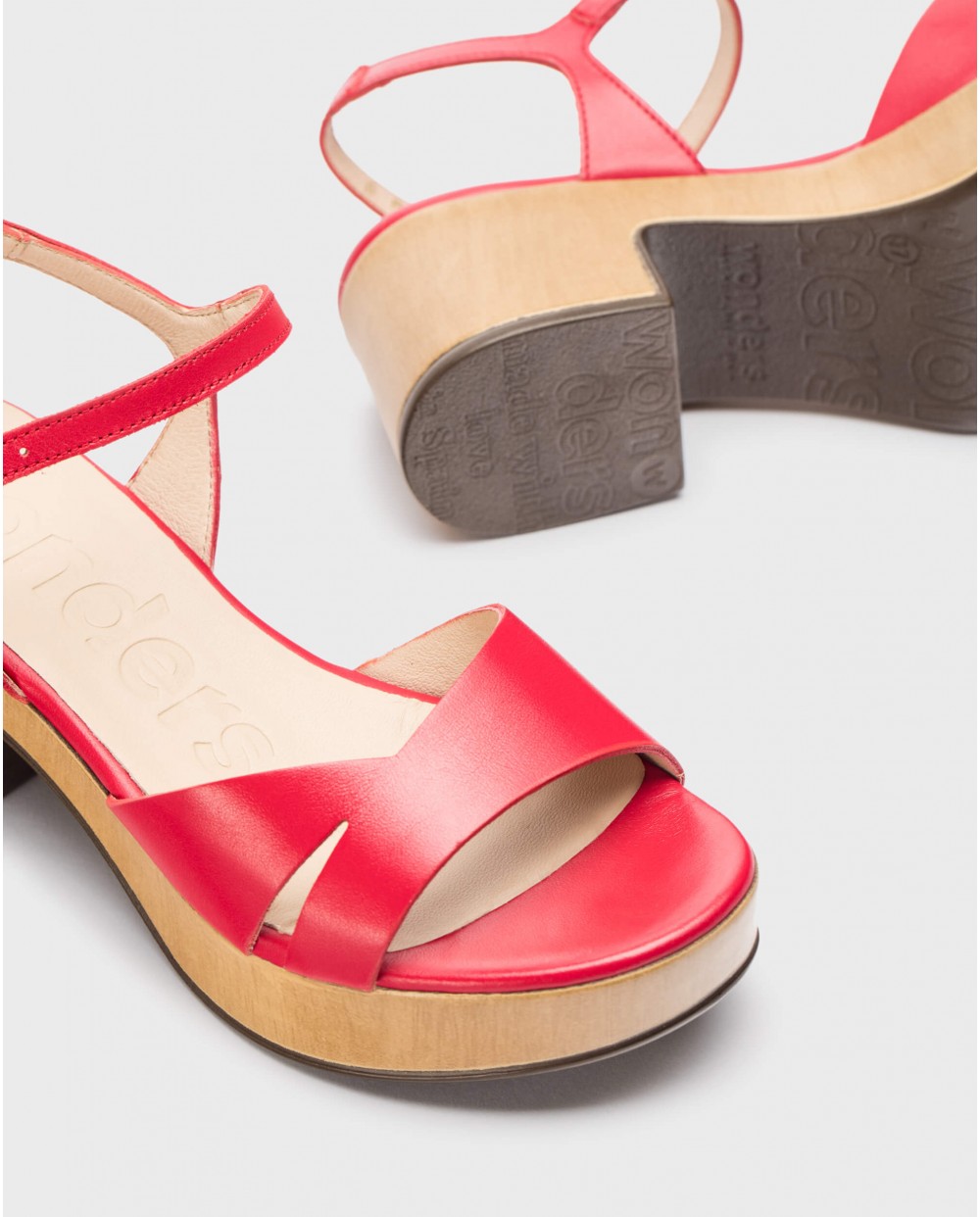 Wonders-Zapatos de mujer-Sandalias de tacón GRIÑON Rojo