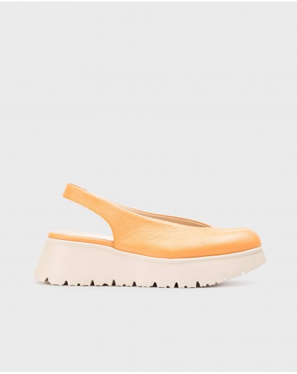 Wonders-Flat Shoes-Orange Zadar Shoes