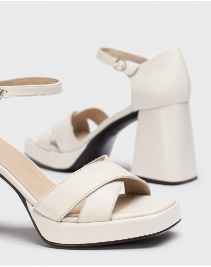 Wonders-Heels-White Julia sandal