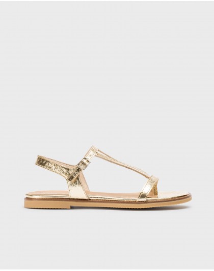 Wonders-Women shoes-Gold Jimena flat sandals