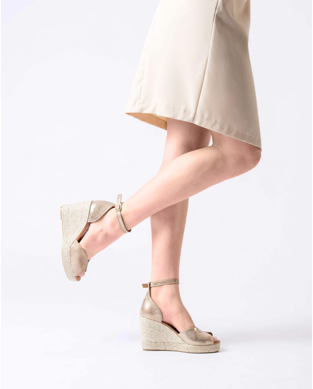 Wonders-Women shoes-Aged Gold MANLY Espadrilles