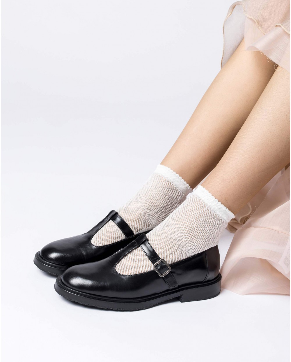 Wonders-Flat Shoes-Black MARIA Mary Janes