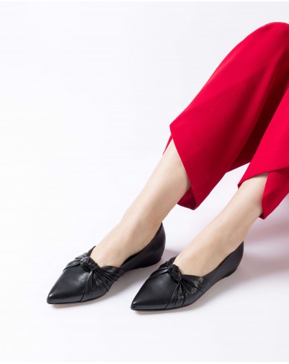 Wonders-Pre Fall 2024-Black EUGENIA ballet flat