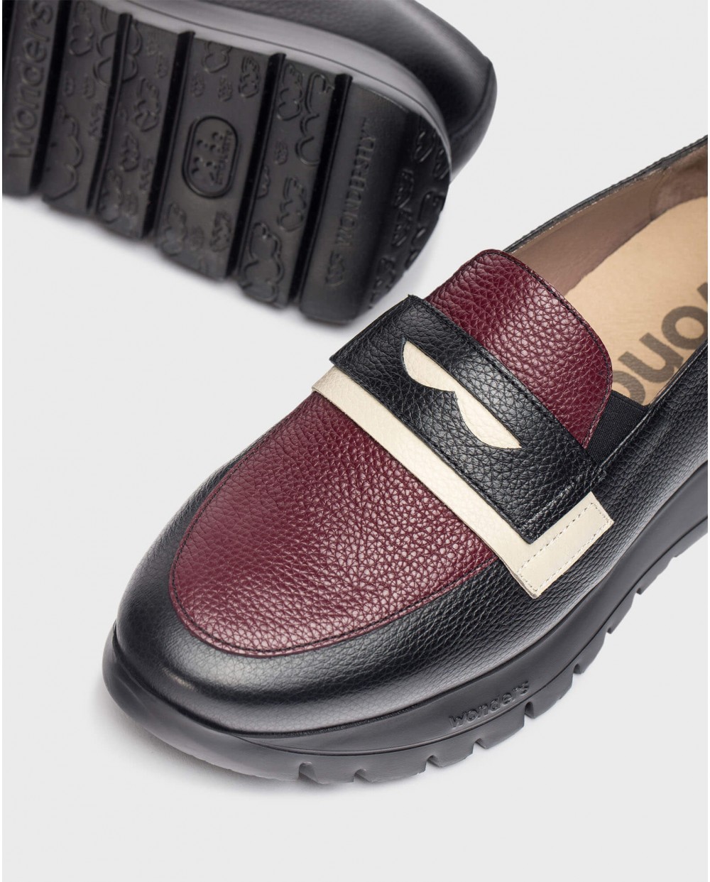 Wonders-Loafers-Burgundy MATERIA Moccasin