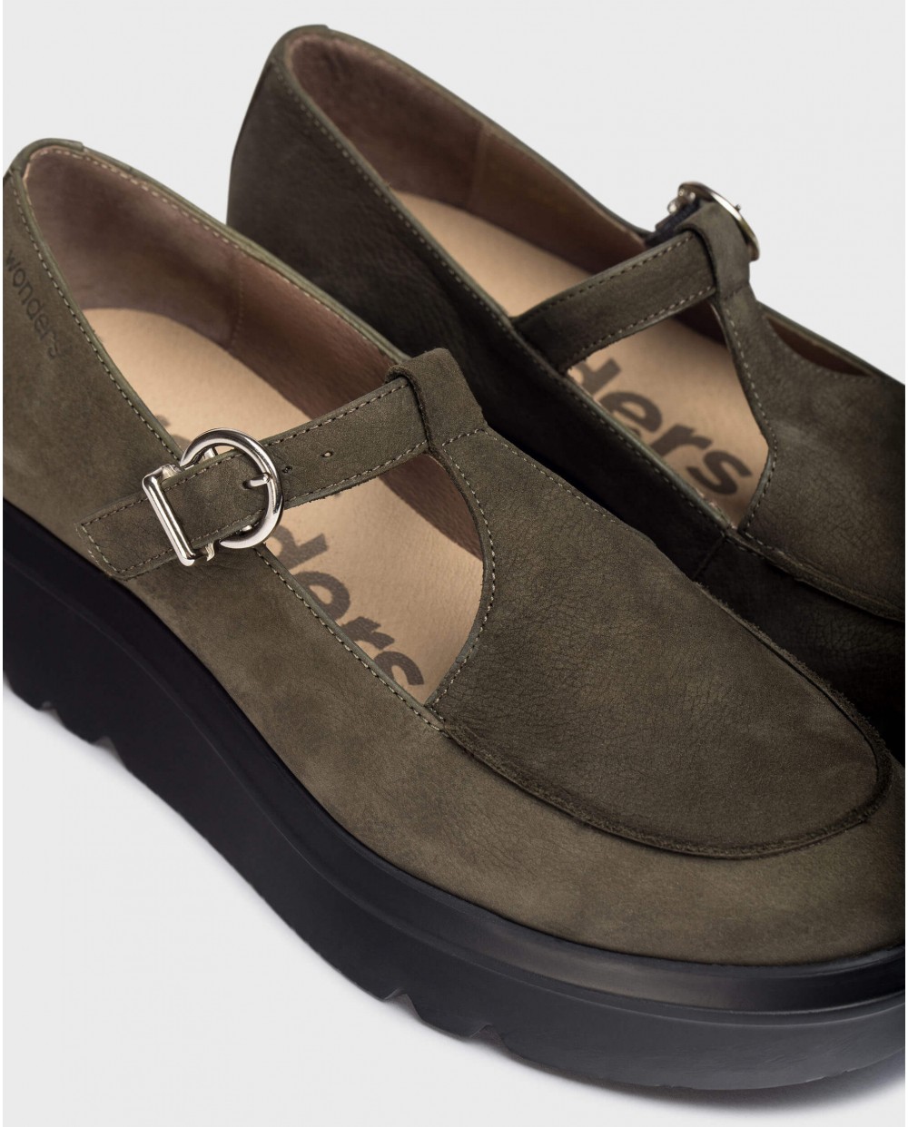 Wonders-Flat Shoes-Green MICHAEL Mary Jane