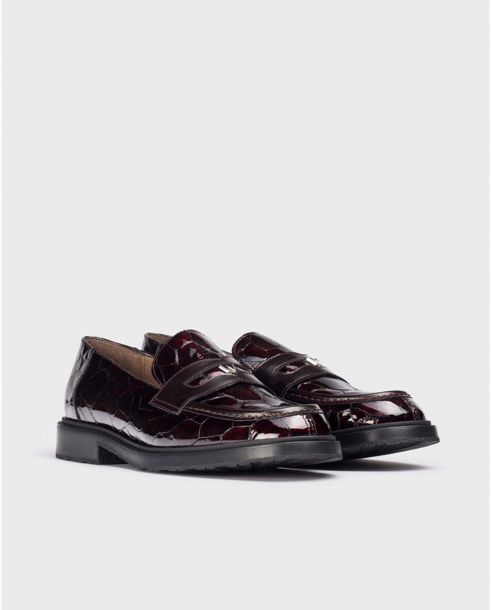 Wonders-Loafers-Burgundy NED moccasin