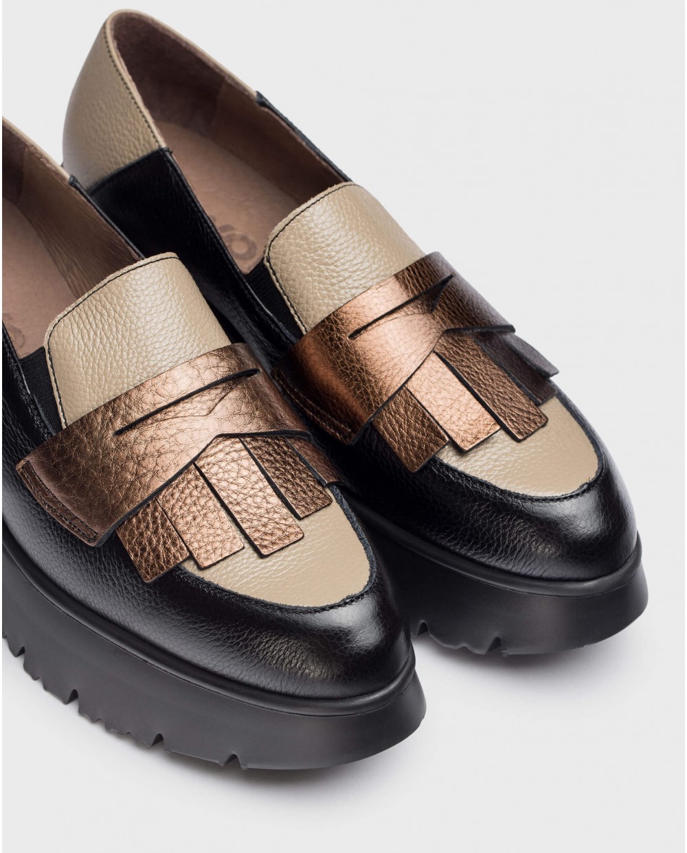 Wonders-Loafers-Gold MEDIANOCHE loafers