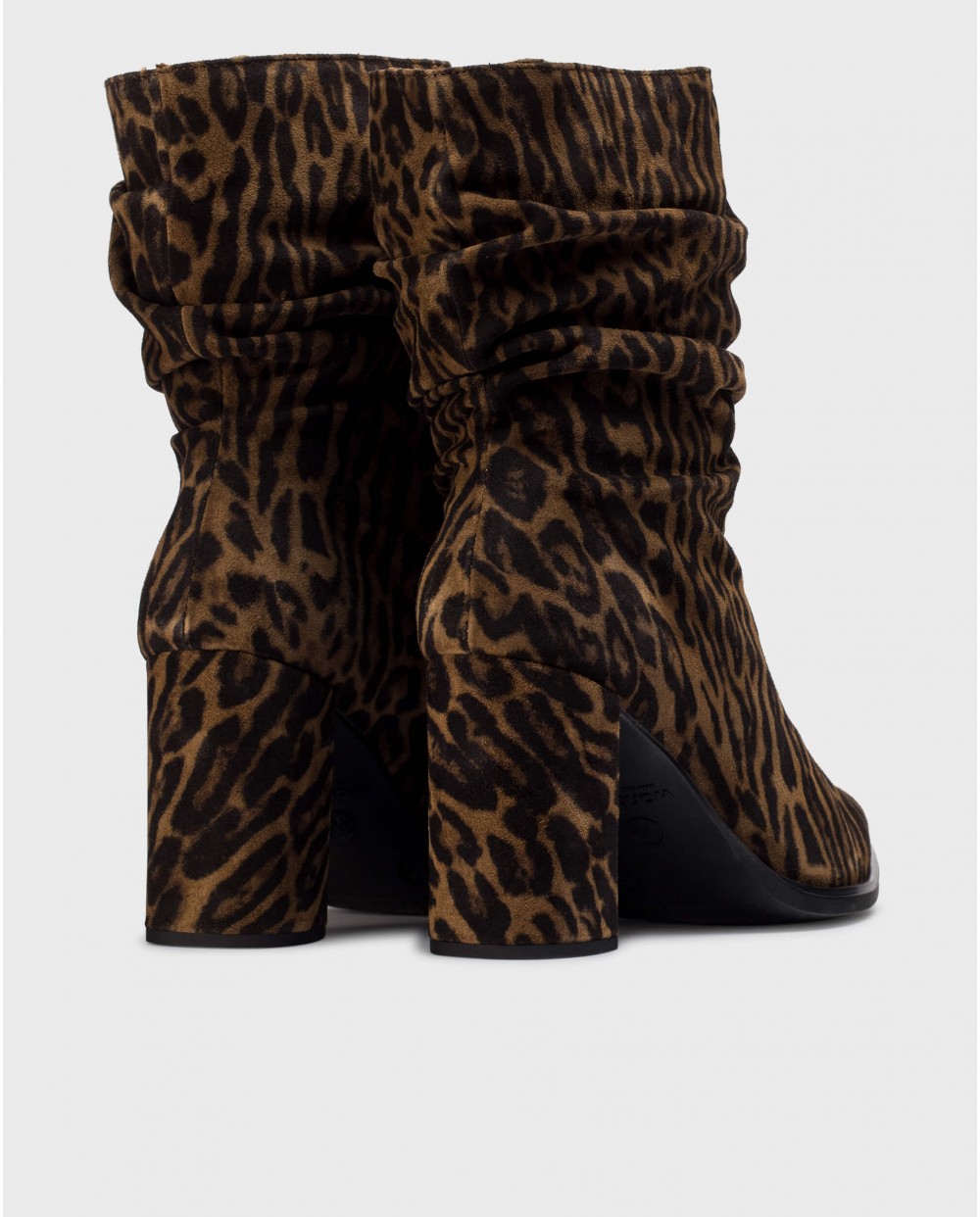 Wonders-Ankle Boots-Animal Print SALMA Ruched Booties