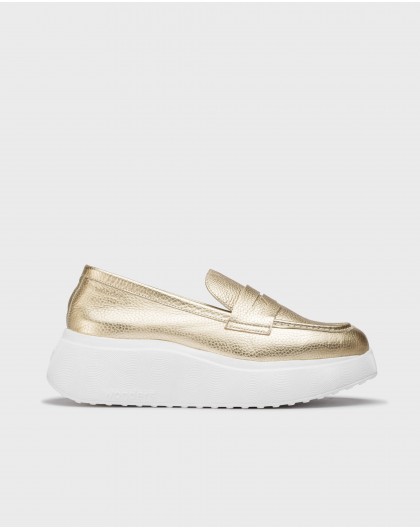 Wonders-SS 2025-Gold ESTELA Loafers