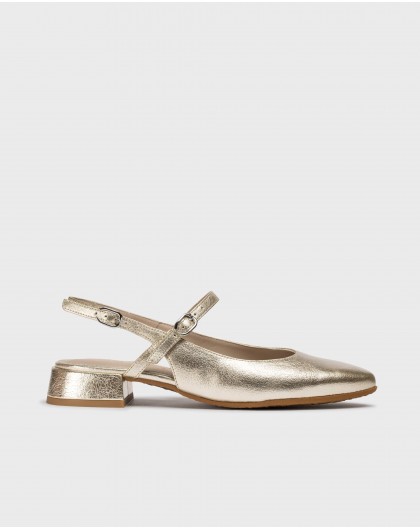 Wonders-Flat Shoes-Gold ORIANA MaryJane