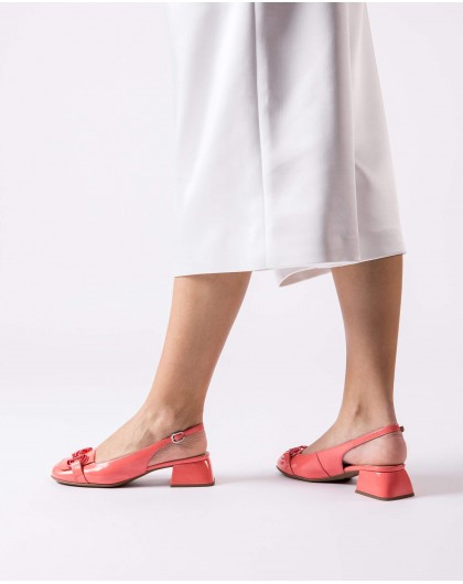 Wonders-Heels-Coral CHARO Slingback