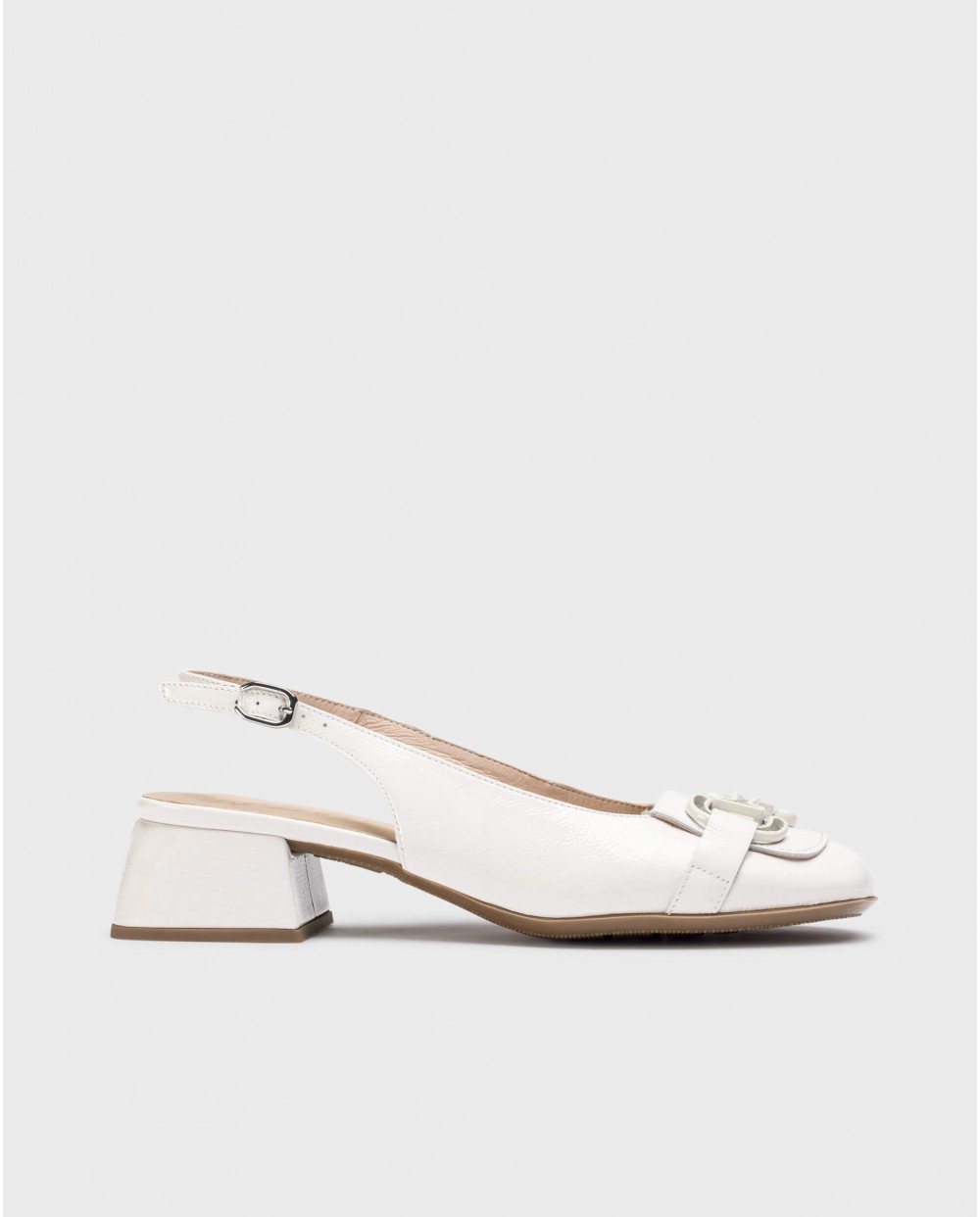 Wonders-Heels-White CHARO Slingback