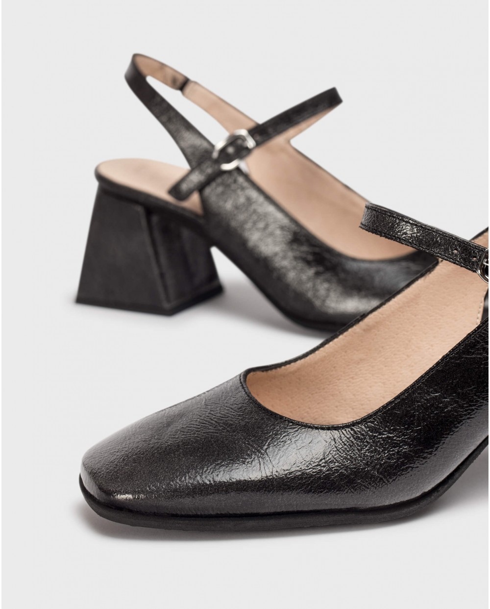 Wonders-Heels-Black JANE Slingback