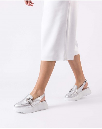 Wonders-Platforms-Silver ACALIA Slingback