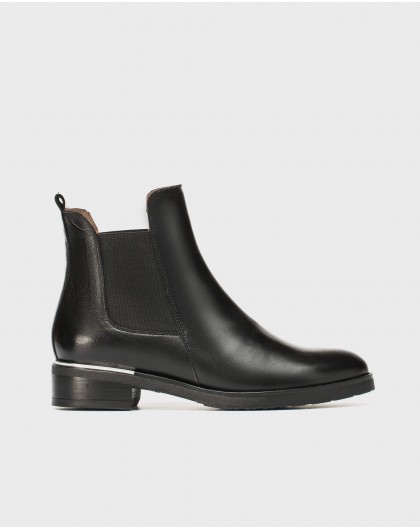 black leather flat chelsea boots womens