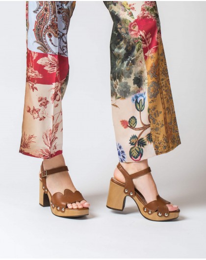 Wonders-Heels-Plaited leather sandal