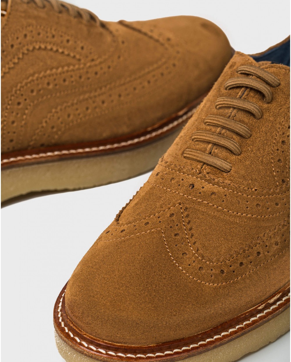 Wonders-Men-Leather shoe with brogue detail