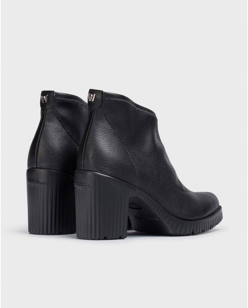 Wonders-Ankle Boots-Black Lycra Jess Ankle Boot