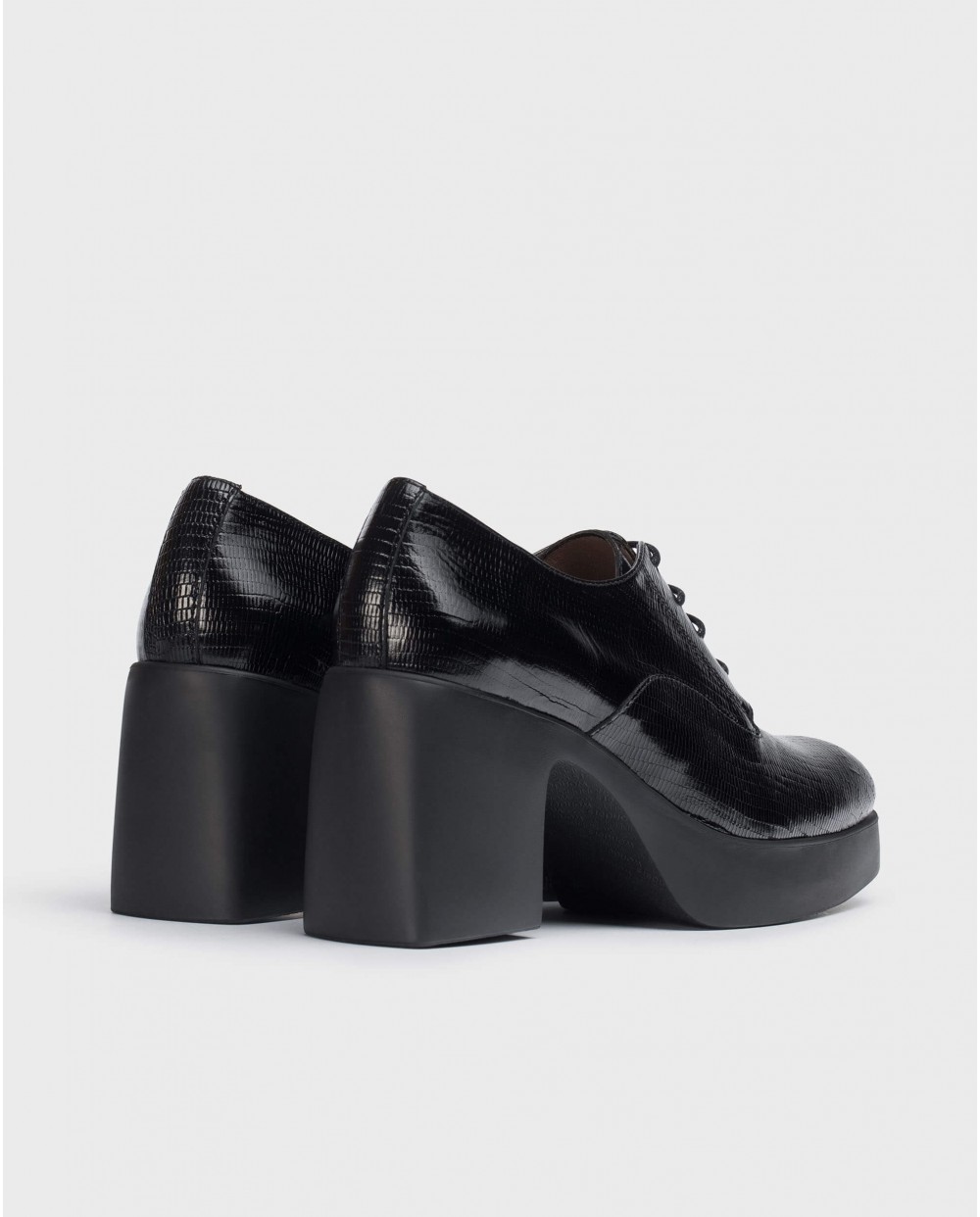 Wonders-Plataformas-Zapato Loira negro