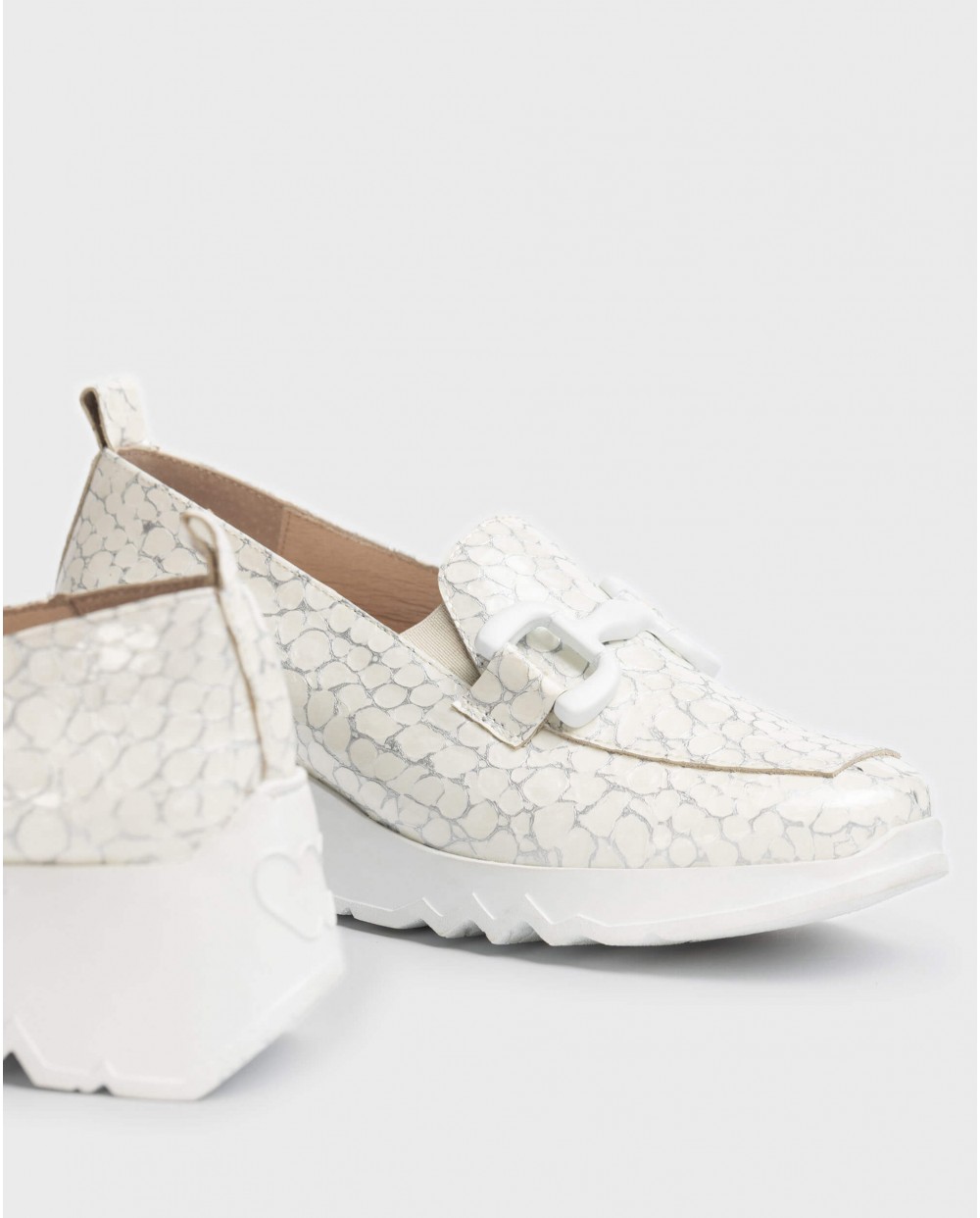 Wonders-Loafers-White Social Moccasin