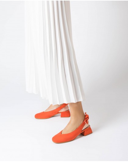 Wonders-Heels-Orange Audrey Shoe