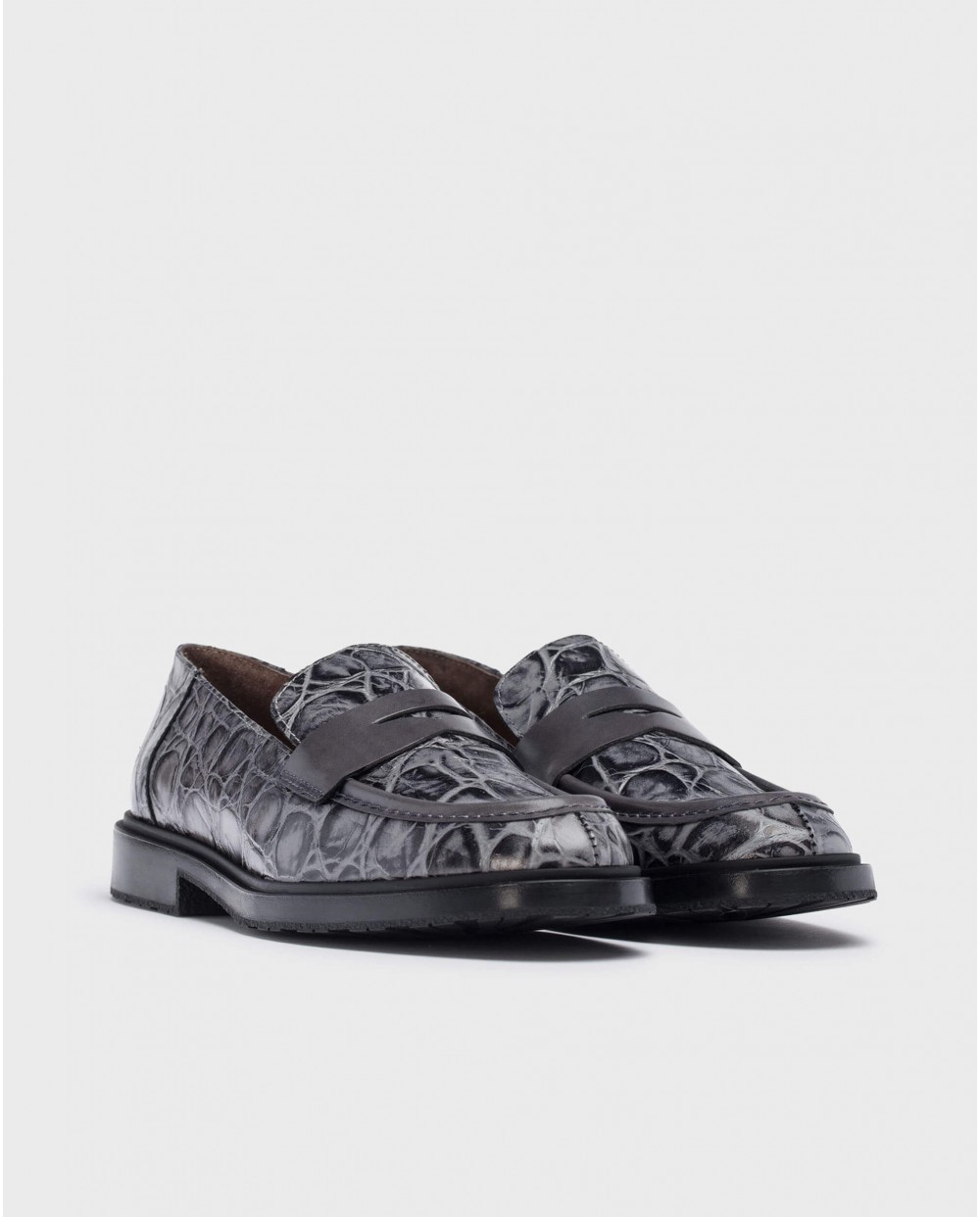 Wonders-Flat Shoes-Grey NED moccasin