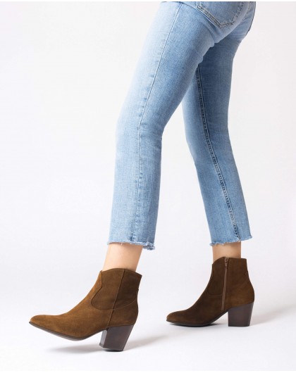 Wonders-Ankle Boots-Mocha CANE ankle boot