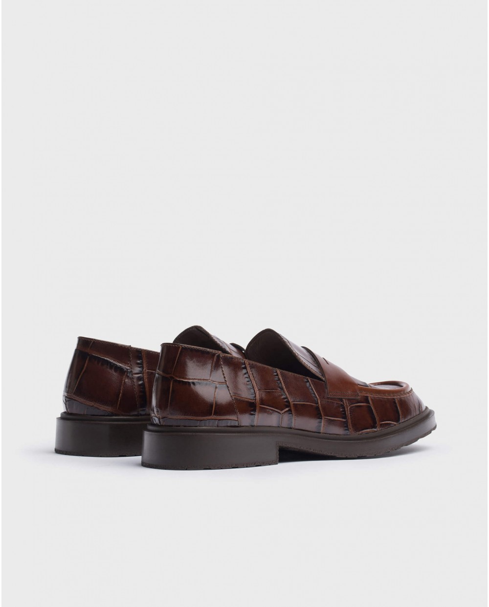 Wonders-Loafers-Brown Ned Croc Moccasin