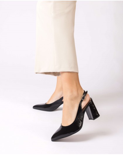 Wonders-Women shoes-Black Vilma Heeled shoes