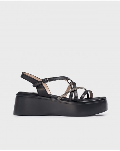 Wonders-Women shoes-Black Martina platform sandals