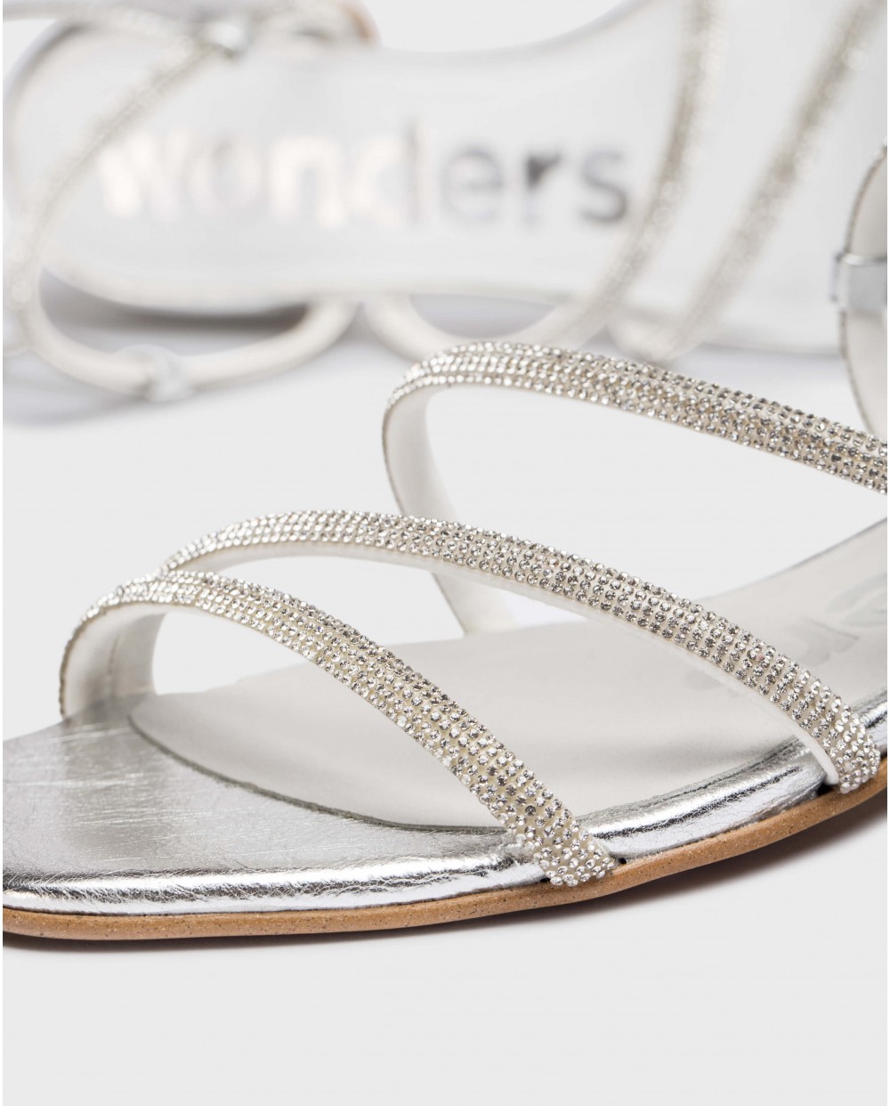 Wonders-Sandals-Silver Zaida flat sandals