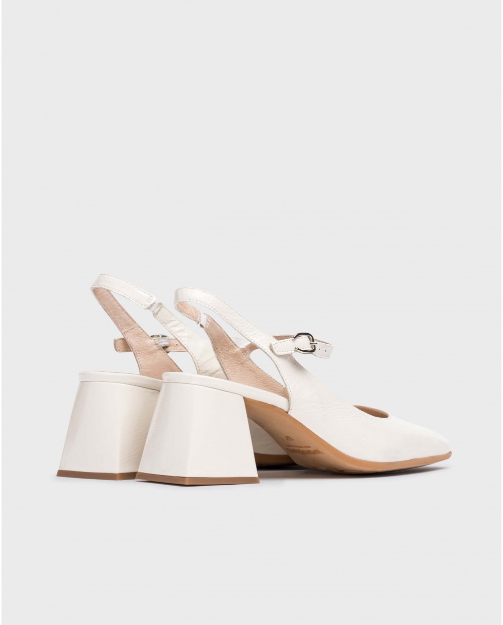 Wonders-Heels-White Jane slingback sandals